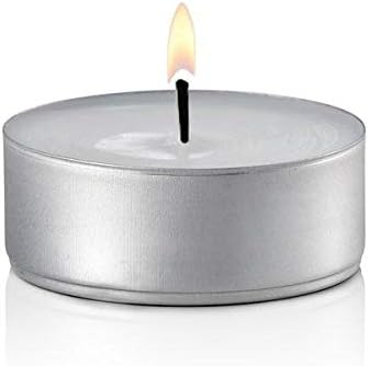 Tea Lights Candles - 4.5 Hour Burn Time - 100 Pack Bulk Candles - White Unscented - Travel Candles - Shabbat Candles - Long Burn Time