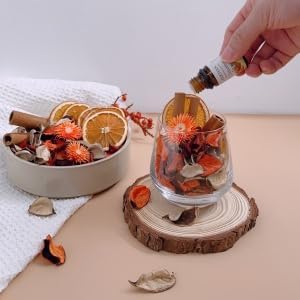 Fall Potpourri Bowl Filler - Dried Orange Slices & Cinnamon Sticks, Decorative Bowl Vase Filler, Orange Scented Potpourri Dried Flowers, Autumn popurri Bags for Harvest Farmhouse Decor Hostess Gift