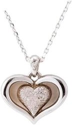 Remains Ash Pendant Open Sterling Silver with diamond
