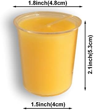 100% Beeswax 15-Hour Votives Candles Organic Hand Made - 2" Tall, 1 1/2 Thick (Set of 12)