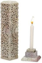 Carry Me Handmade Marble Soapstone Incense Stick Burner | Candle Stick Holder | Tea Light Burner - Perfect Floral Carving for Gifting. Decorative Home and Kitchen Decor (3 x 3 x 11 Inches)