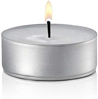 Tea Lights Candles - 4.5 Hour Burn Time - 10 Pack Bulk Candles - White Unscented - Travel Candles - Shabbat Candles - Long Burn Time