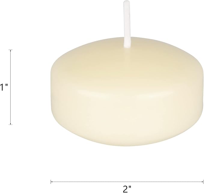 Mega Candles 48 pcs Unscented Ivory Floating Candles, Hand Poured Wax Candle 2 Inch Diameter, Home Décor, Wedding Receptions, Occasions, Festivities, Events, Meditations, Tranquility, Spa