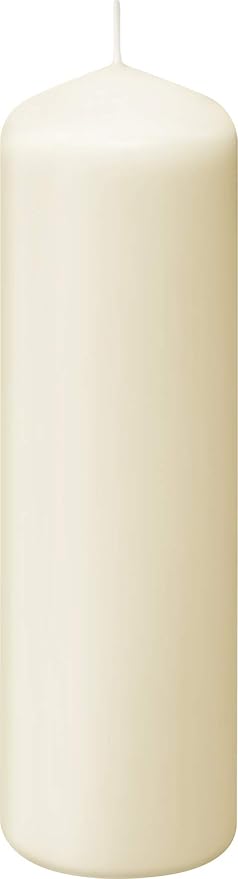 BOLSIUS 6 Ivory Pillar Candles Bulk - 3x9 Inches Candle Set - 116+ Hours Clean Burning - No Palm Oil - 0% Animal Fat - Premium European Quality - Unscented Dripless Any Occasion Pillars