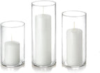 yummi Set of 12 Slim Pillars and Cylinder Vases - White