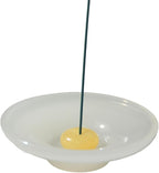 LIULI Glass & JadeIncense Holder, – Glass Ceramic Stick Burner for Meditation, Aromatherapy,The Minimalist Design Burner for Stick Incense (White Base Yellow Insert)