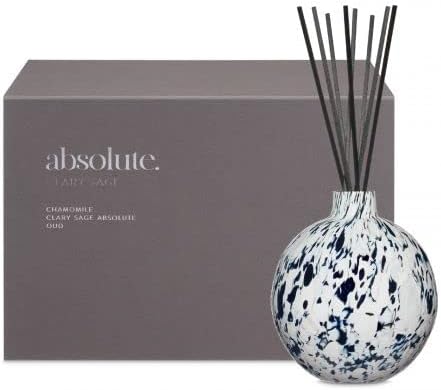 LAFCO New York Absolute Collection Reed Diffuser, Clary Sage - 15 oz - Up to 1 Year Fragrance Life - Reusable, Hand Blown Glass Vessel - Nylon Reeds - Made in The USA