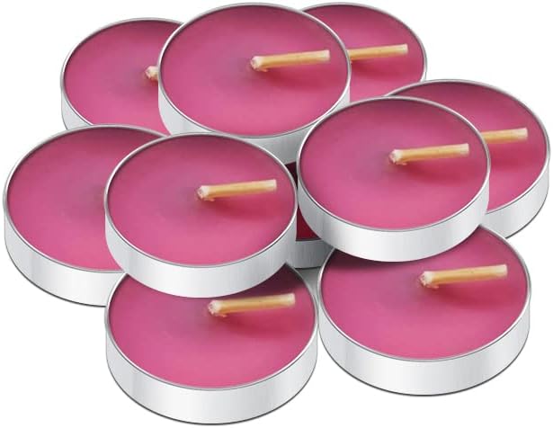 10 Pack Tea Candles Wedding Party and Home Decoration Votive Parties Tealight Small Wishing Bulk with 1.5-2 Hours Extended Burn Time Mini for Birthday Emergency Family (Pink)