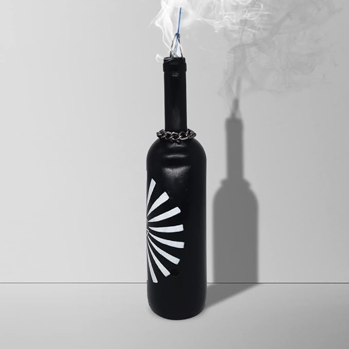 Sermo Glass Bottle Incense Holder Burner (Lotus (Rising) - Black)