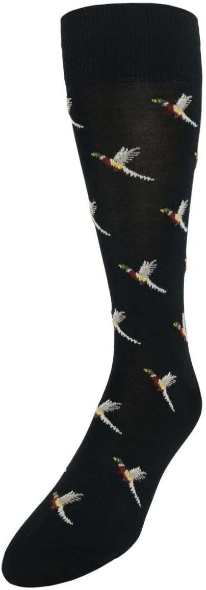 Trafalgar Men's Birds of a Feather Mercerized Cotton Mid-Calf Socks