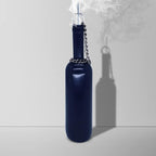 Sermo Glass Smoking Bottle Incense Holder Burner (Mandala Flower - Navy Blue)