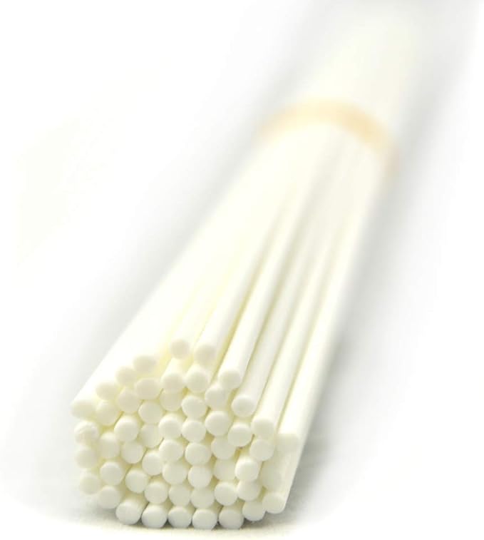 50 Pieces Fiber Reed Diffuser Replacement Refill Sticks for Aroma Fragrance (White, 12" x3mm)