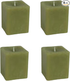 Candlestock Real Bayberry Square Votive Candle Pack - Pure Bayberry & Beeswax Blend - Pack of 4 Natural Square Votive Candles - No Fragrance Added