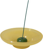 LIULI Glass & JadeIncense Holder, – Glass Ceramic Stick Burner for Meditation, Aromatherapy,The Minimalist Design Burner for Stick Incense (Amber Base Green Insert)