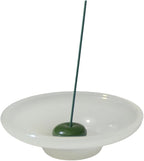 LIULI Glass & JadeIncense Holder, – Glass Ceramic Stick Burner for Meditation, Aromatherapy,The Minimalist Design Burner for Stick Incense (White Base Green Insert)