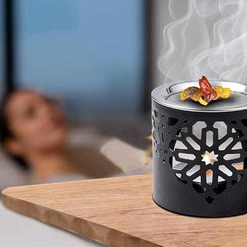 Frankincense Incense Burner with Tealight – Durable Black Iron, Height 2.36 Inches – HANDCRAFTET Aromatic Censer for Safe Burning and Elegant Home Décor