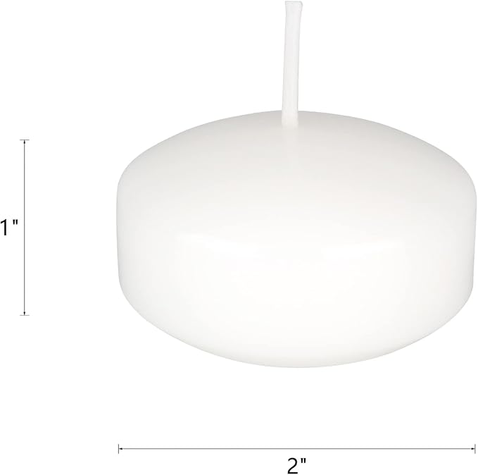 Mega Candles 24 pcs Unscented White Floating Candles, Hand Poured Wax Candle 2 Inch Diameter, Home Décor, Wedding Receptions, Occasions, Festivities, Events, Meditations, Tranquility, Spa