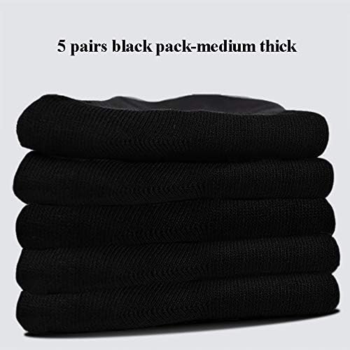 Ait fish Men's 100% Cotton Loose Cuff Crew Socks Lightweight Plain Dress Socks 5 Pairs