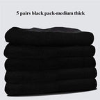 Ait fish Men's 100% Cotton Loose Cuff Crew Socks Lightweight Plain Dress Socks 5 Pairs