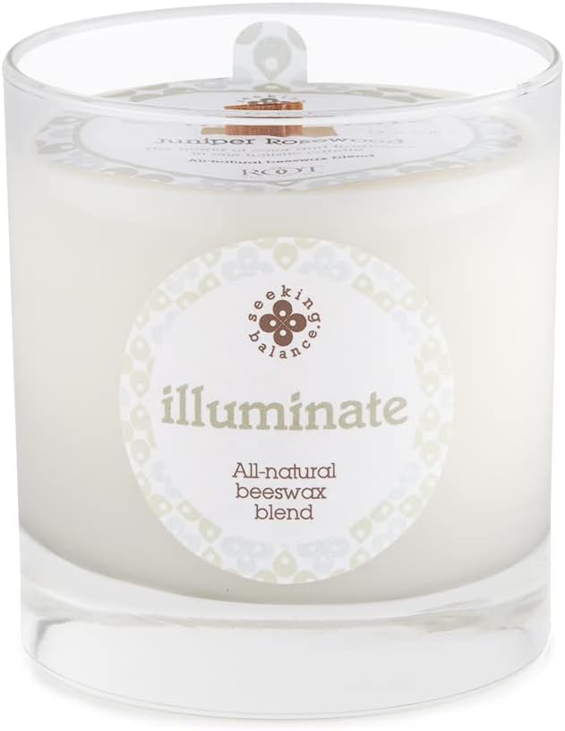 Root Candles Scented Spa Candles Seeking Balance® Handcrafted Wood Wick Aromatherapy Candle, 5.8-Ounce, Illuminate: Juniper Rosewood