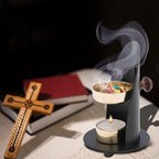 Frankincense Incense Burner with Tealight Candle – HANDCRAFTET 4.72-Inch Durable Aromatherapy Incense Censer for Safe Burning and Elegant Home Décor