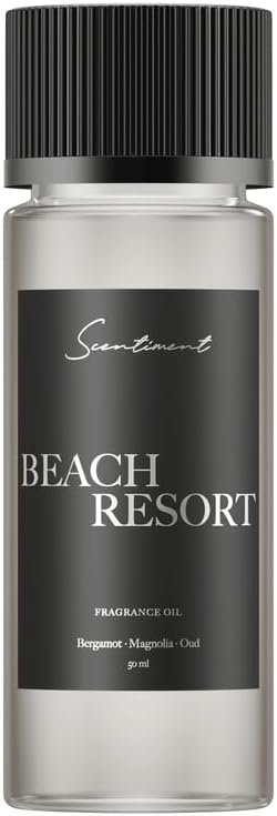 Diffuser Oil - Beach Resort | Aromatherapy Fragrance Inspired by 5-Star Hotels | Luxurious Scent with Notes of Bergamot, Ocean, Peony with Amber & Sandalwood (50 mL)
