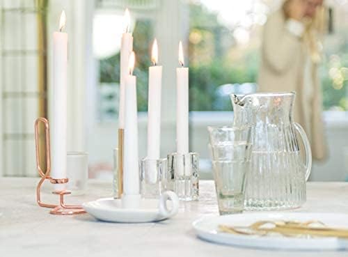 BOLSIUS Long White Taper Candles - Bulk Pack of 30 Count - 10-inch Unscented Household Candlesticks - Premium European Quality Wax - 8 Hour Long Burning Candles for Home Décor, Weddings & Parties