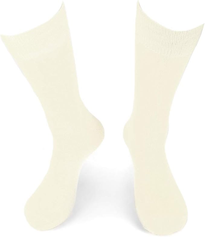 Feraricci Solid Color Casual Dress Socks for Men - Colorful & Comfortable Crew Socks