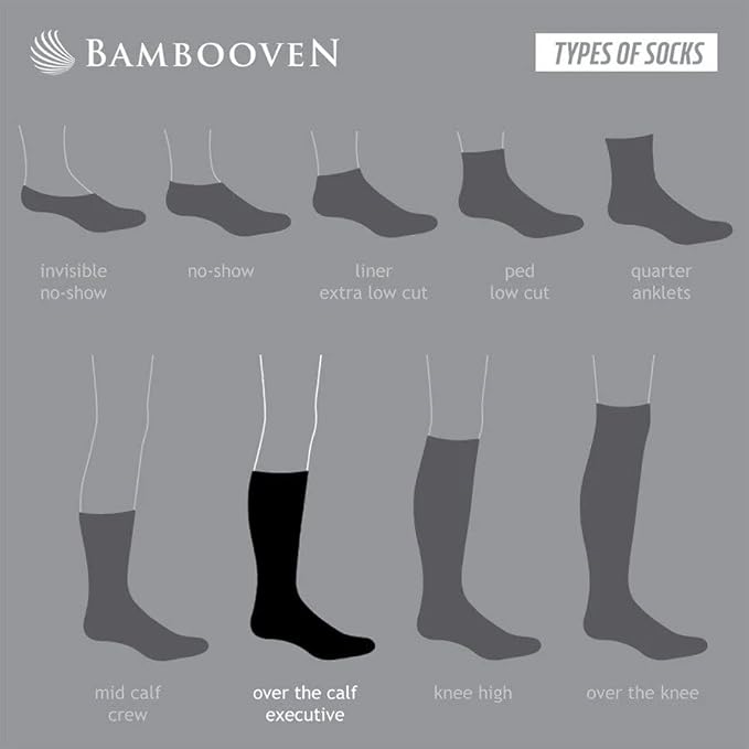 Men’s Dress and Trouser Socks – Premium Rayon Made From Bamboo, Crew Socks (6 pair + Gift box)