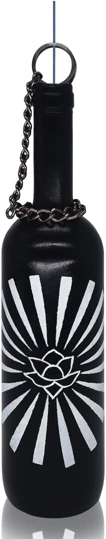 Sermo Glass Bottle Incense Holder Burner (Lotus (Rising) - Black)