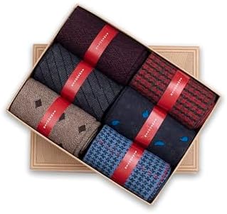 Men’s Dress and Trouser Socks – Premium Rayon Made From Bamboo, Crew Socks (6 pair + Gift box)