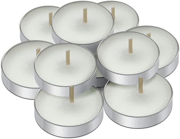 10 Pack Tea Candles Wedding Party and Home Decoration Votive Parties Tealight Small Wishing Bulk with 1.5-2 Hours Extended Burn Time Mini for Birthday Emergency Family (White)