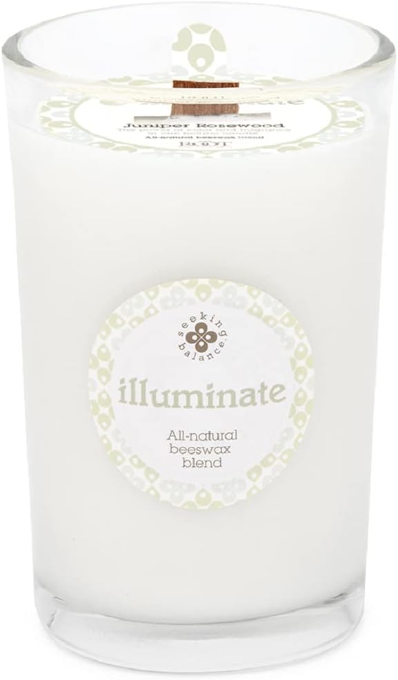 Root Candles Seeking Balance Wood Wick Spa Candle Aromatherapy Candles, 8-Ounce, Illuminate: Juniper Rosewood