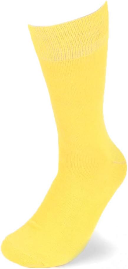 Feraricci Solid Color Casual Dress Socks for Men - Colorful & Comfortable Crew Socks