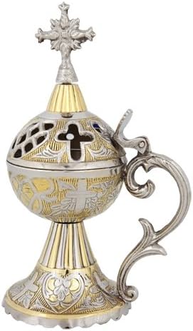 Christian Byzantine Orthodox Greek Censer Incense Burner Liturgy (4097-gn)