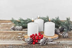 3 X 4 Inch Pillar Candles Set of 12 Bulk Event Pack Round Unscented Premium Wax White Pillar Candles for Wedding, Spa, Party, Birthday, Holiday, Bath, Home Decor (3X4 White)