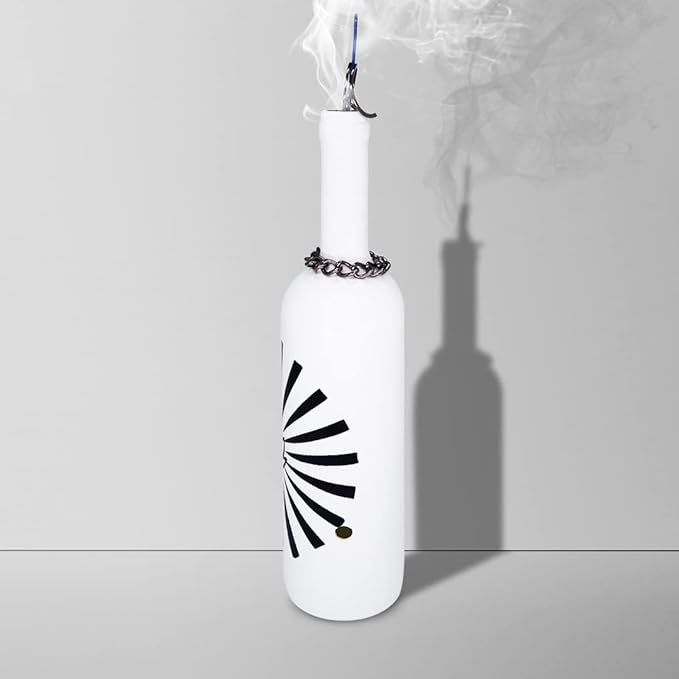 Sermo Glass Bottle Incense Holder Burner (Lotus (Rising) - White)