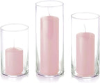 yummi Set of 12 Slim Pillars and Cylinder Vases - Blush