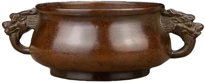 Copper Incense Burner Chinese Brass Incense Burner Kit Traditional Zen Incense Burner Antique Style Office Yoga Home Decor 6.3 * 4.3 * 2.2IN 2.2LB