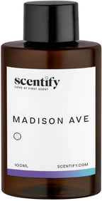 Scentify Madison Ave Aroma Oil Refill Scent for Oil Diffusers Luxurious Relaxing Aromatherapy Fragrance 100ml, 3.38oz