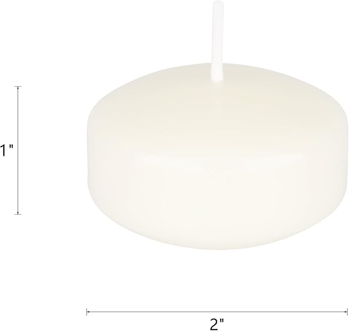 Mega Candles 4 pcs Unscented Off White Floating Candles, Hand Poured Wax Candle 2 Inch Diameter, Home Décor, Wedding Receptions, Centerpieces, Occasions, Events, Festivities, Meditations, Spas