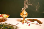 Zap Impex® Brass Incense Burner with Long Wood Handle (Size- 9 Inches)