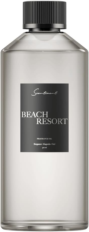 Diffuser Oil - Beach Resort | Aromatherapy Fragrance Inspired by 5-Star Hotels | Luxurious Scent with Notes of Bergamot, Ocean, Peony with Amber & Sandalwood (500 mL)