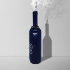 Sermo Glass Smoking Bottle Incense Holder Burner (Mandala Flower - Navy Blue)