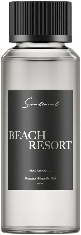 Diffuser Oil - Beach Resort | Aromatherapy Fragrance Inspired by 5-Star Hotels | Luxurious Scent with Notes of Bergamot, Ocean, Peony with Amber & Sandalwood (120 mL)