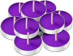 10 Pack Tea Candles Wedding Party and Home Decoration Votive Parties Tealight Small Wishing Bulk with 1.5-2 Hours Extended Burn Time Mini for Birthday Emergency Family (Purple)
