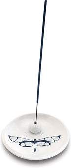 Skeem Citronella Incense Holder - Ceramic Incense Burner for Incense Sticks (Holds Up to 3-Sticks) - Simple and Sturdy Ash Catcher, Perfect for Outdoor Use