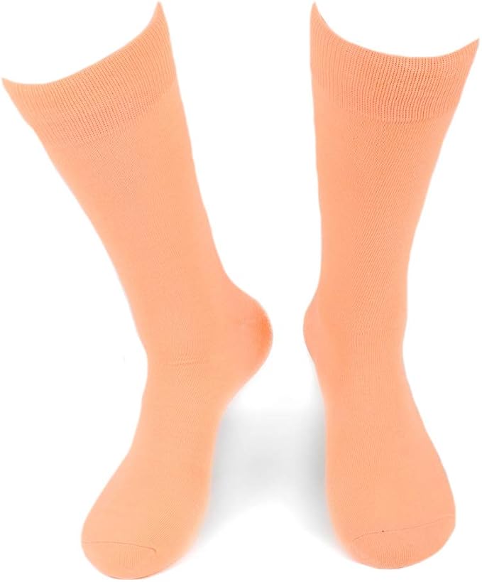 Feraricci Solid Color Casual Dress Socks for Men - Colorful & Comfortable Crew Socks