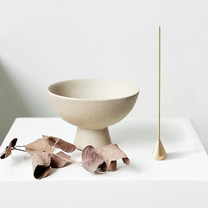 Ceramic Incense Holder for Sticks - Incense Burner Holder Zen Decor - Decorative Bowl for Table Décor Design - 5.3" W X 3.9" H