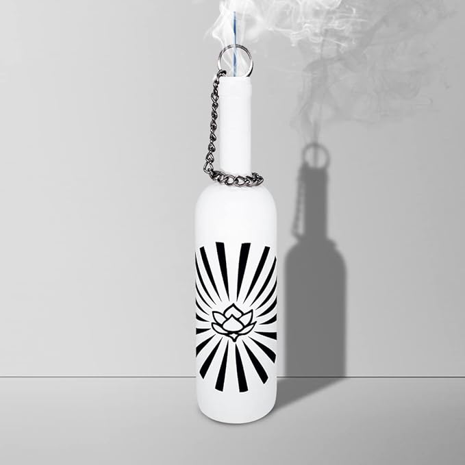 Sermo Glass Bottle Incense Holder Burner (Lotus (Rising) - White)